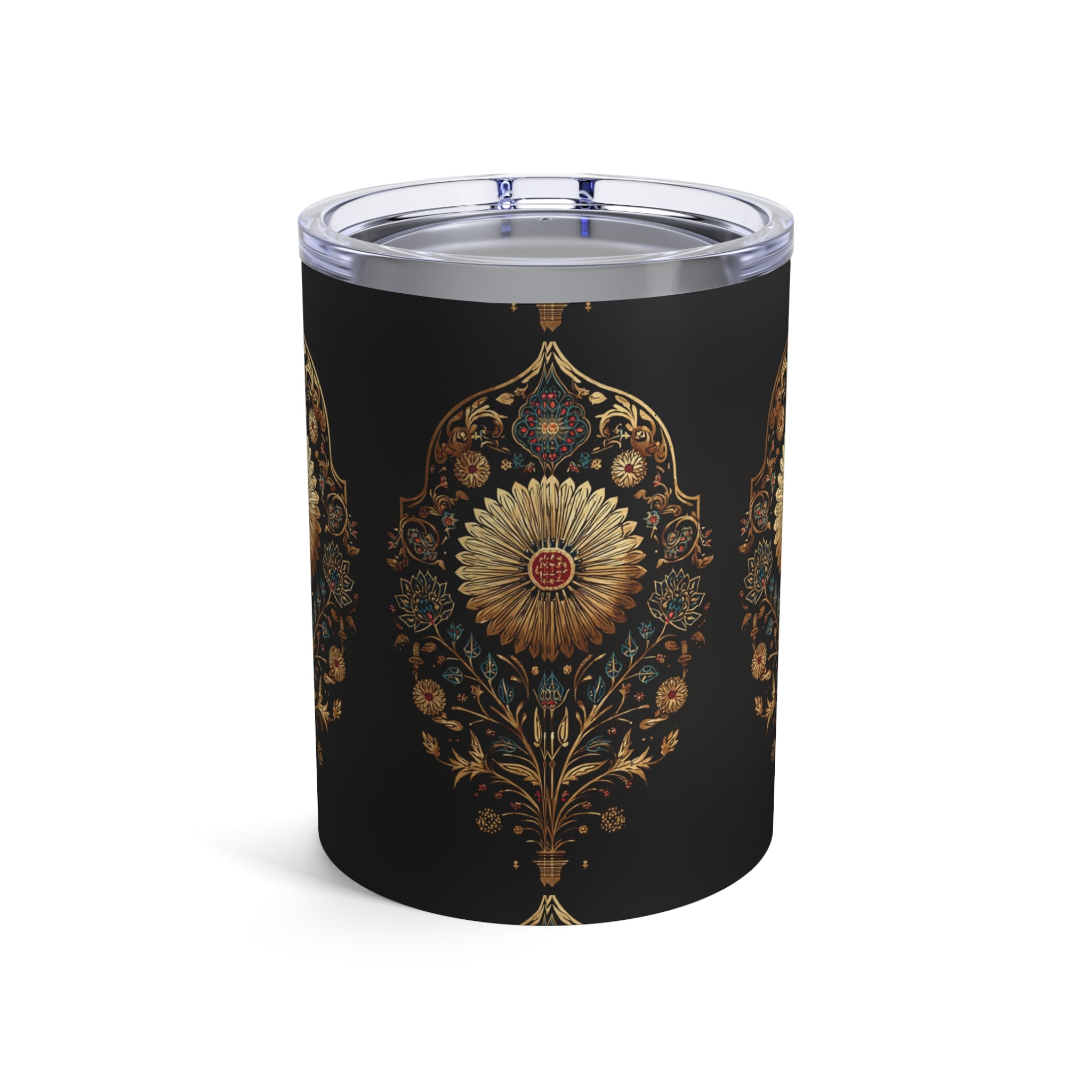 Ornate Floral Tumbler, 10oz, Black
