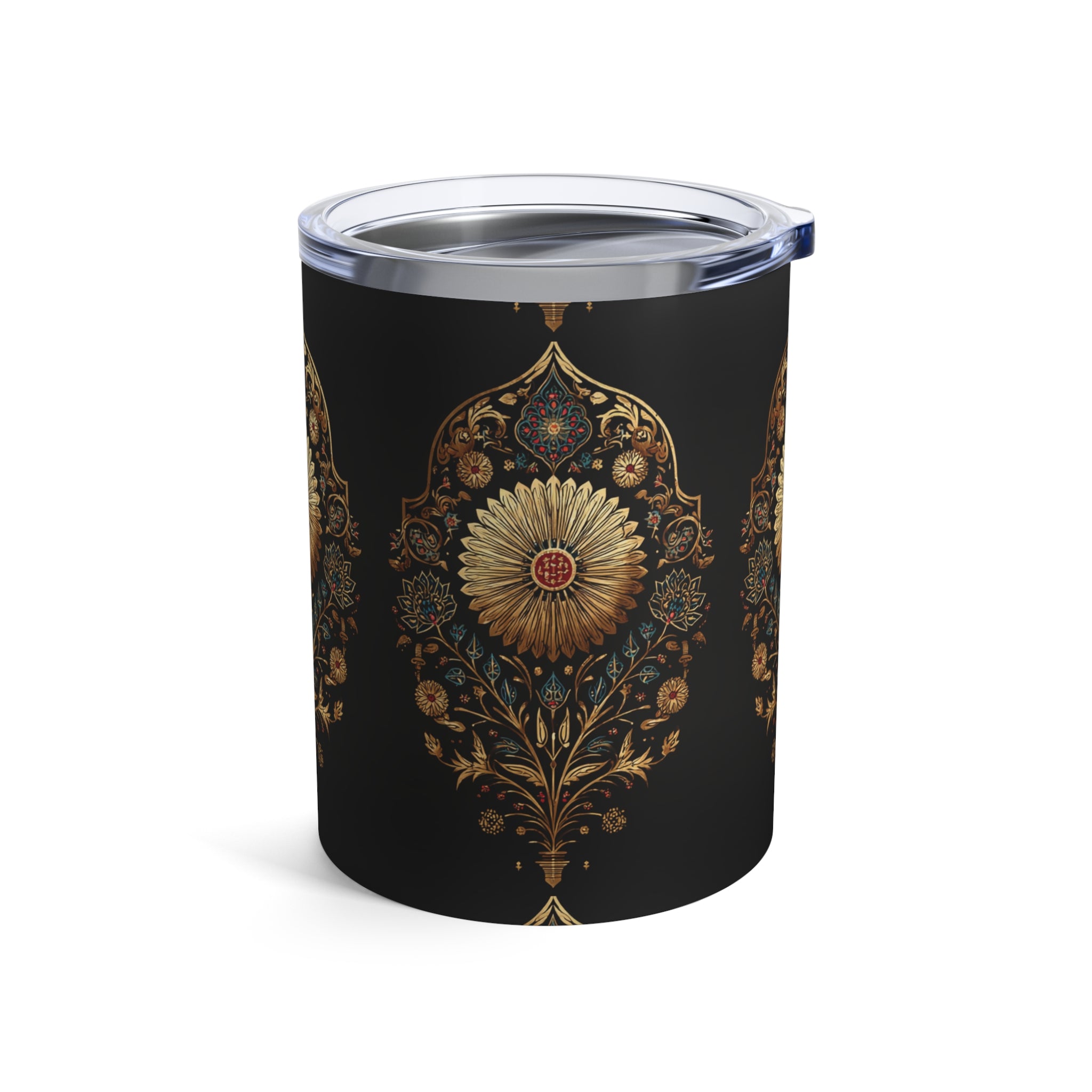 Ornate Floral Tumbler, 10oz, Black