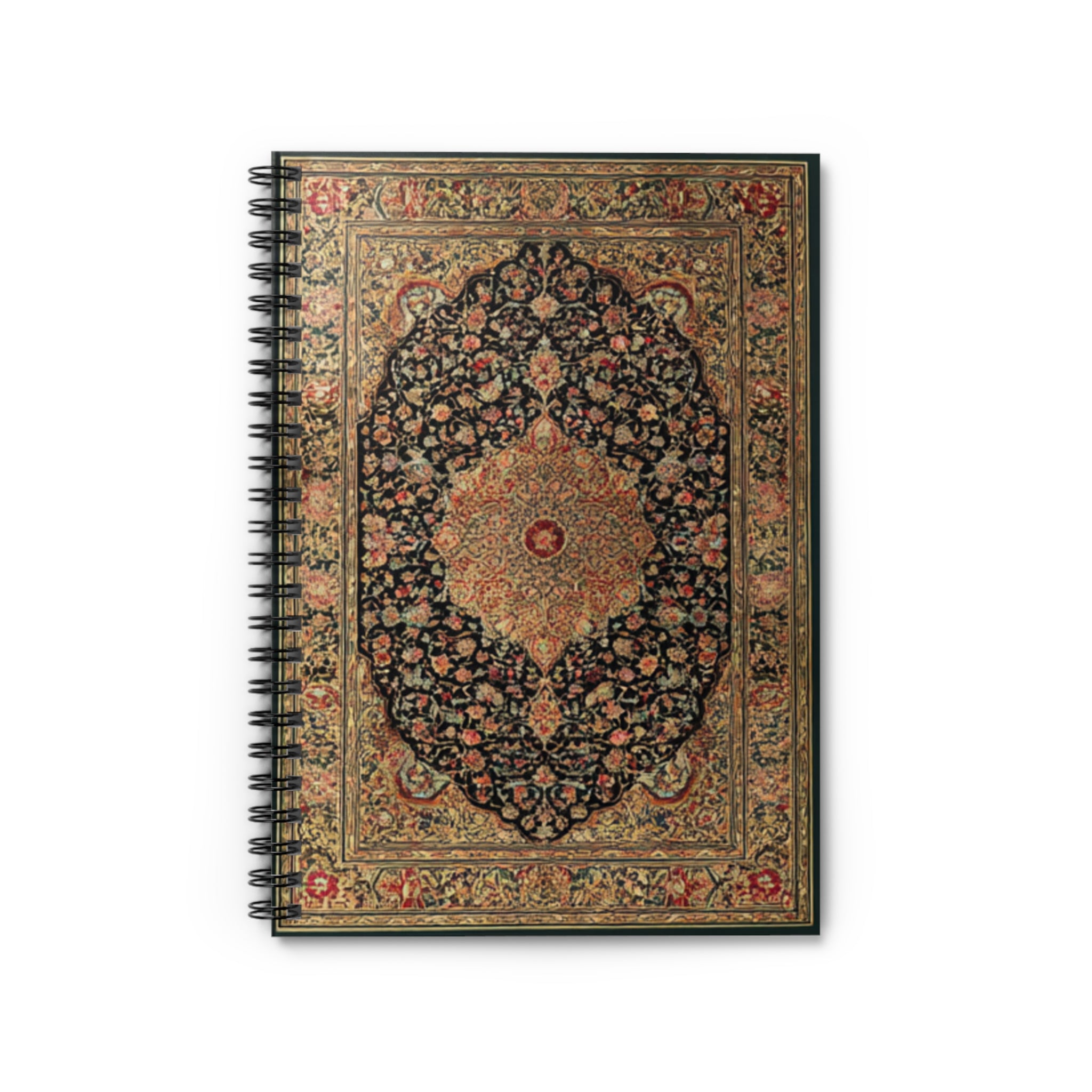 Elegant Floral Spiral Notebook - Brown