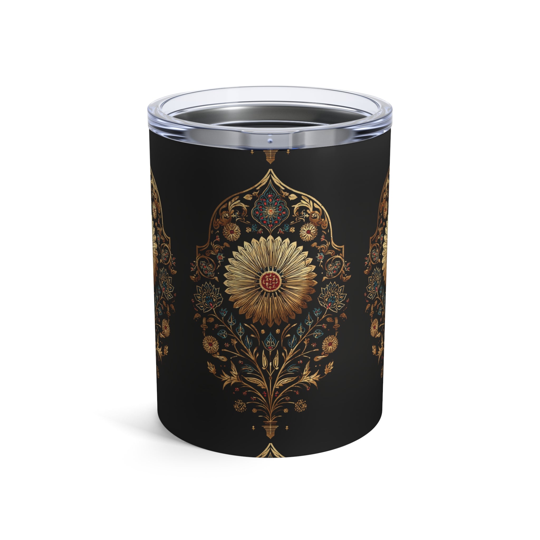 Ornate Floral Tumbler, 10oz, Black