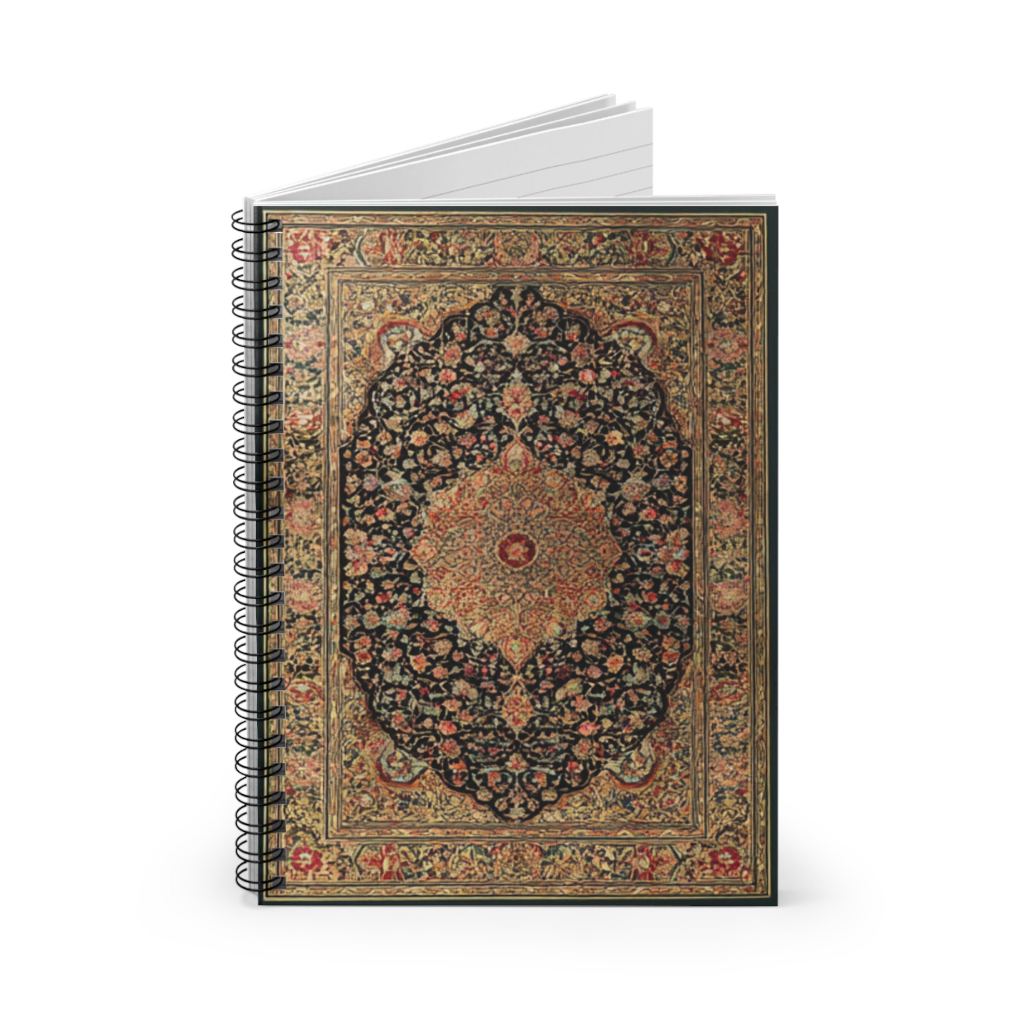 Elegant Floral Spiral Notebook - Brown