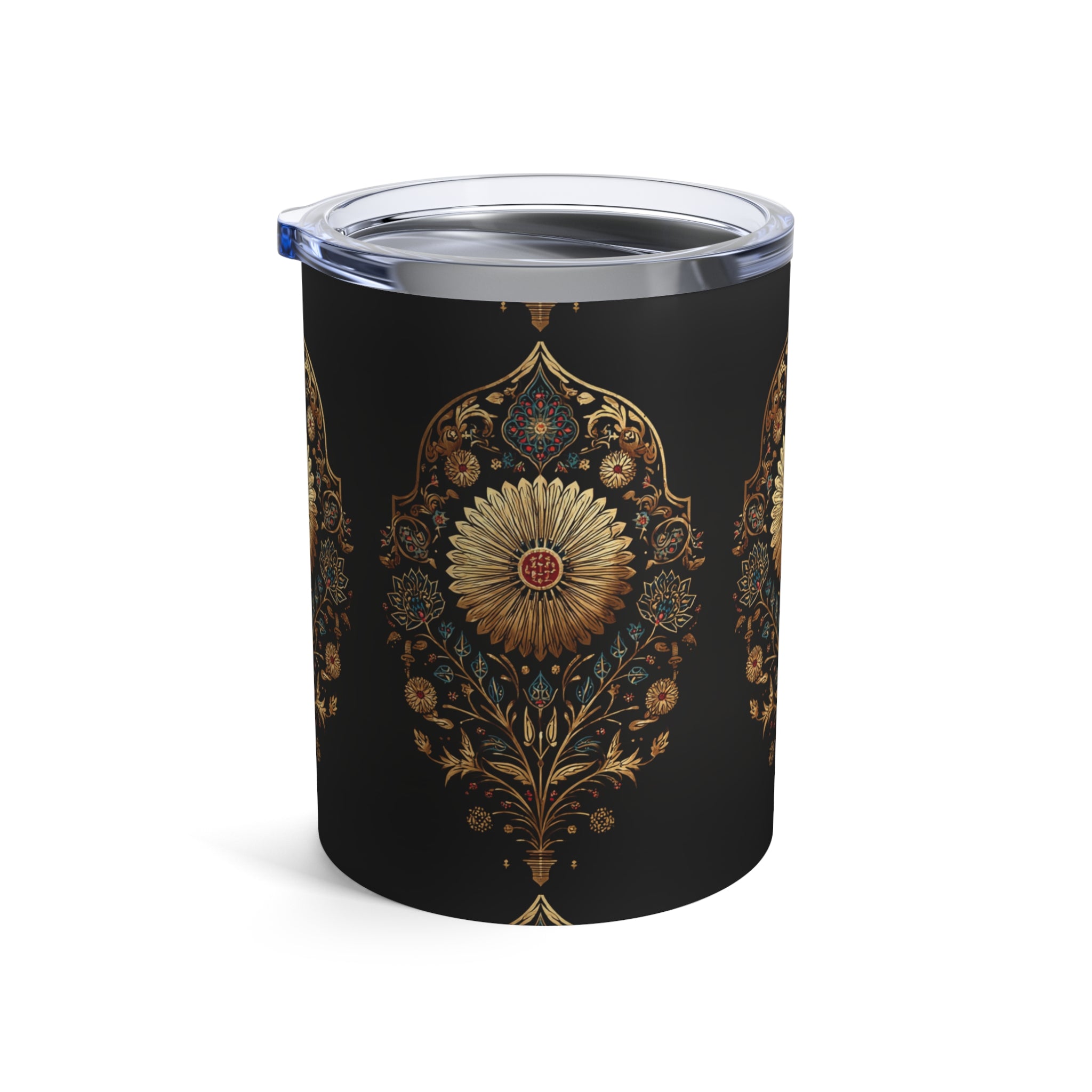 Ornate Floral Tumbler, 10oz, Black