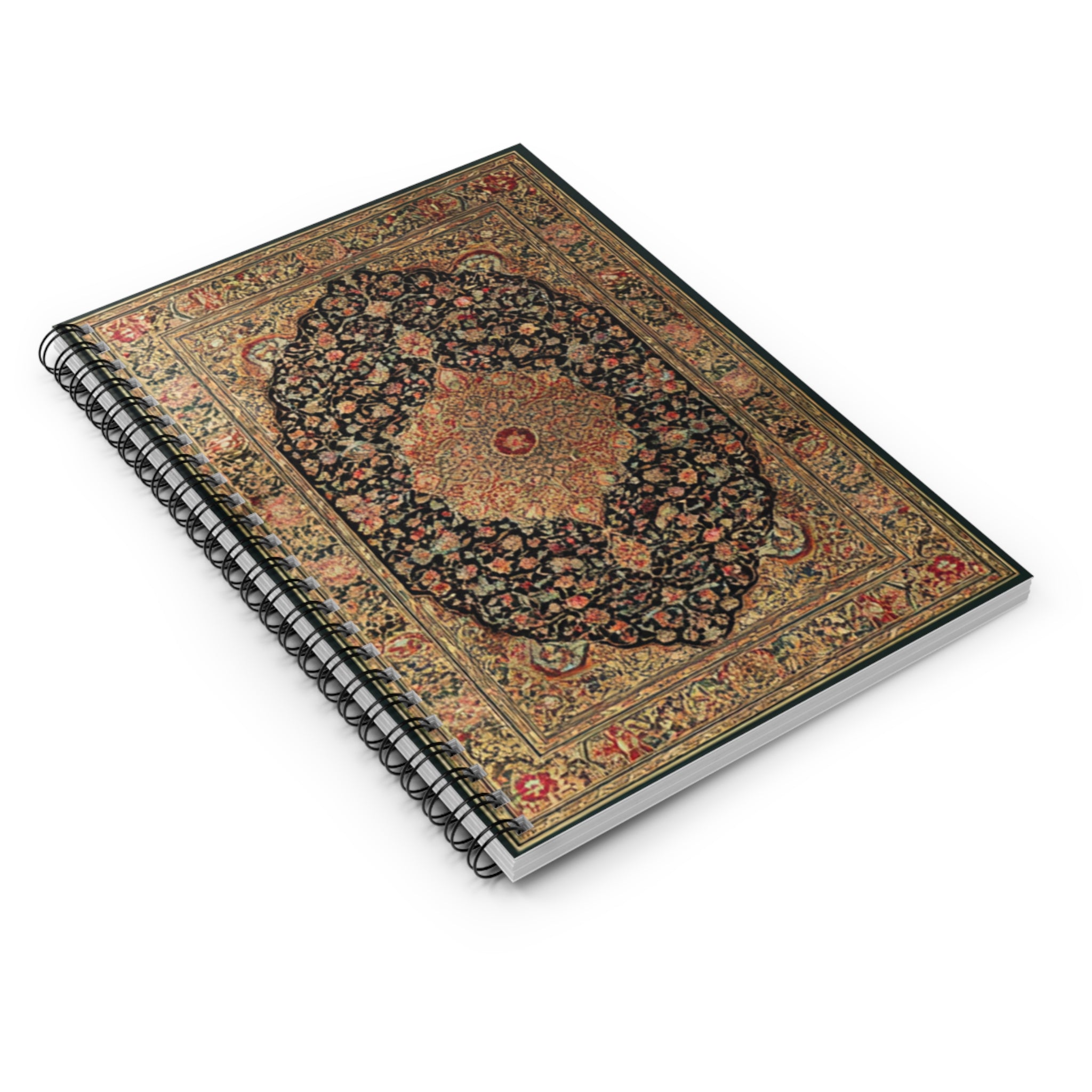 Elegant Floral Spiral Notebook - Brown