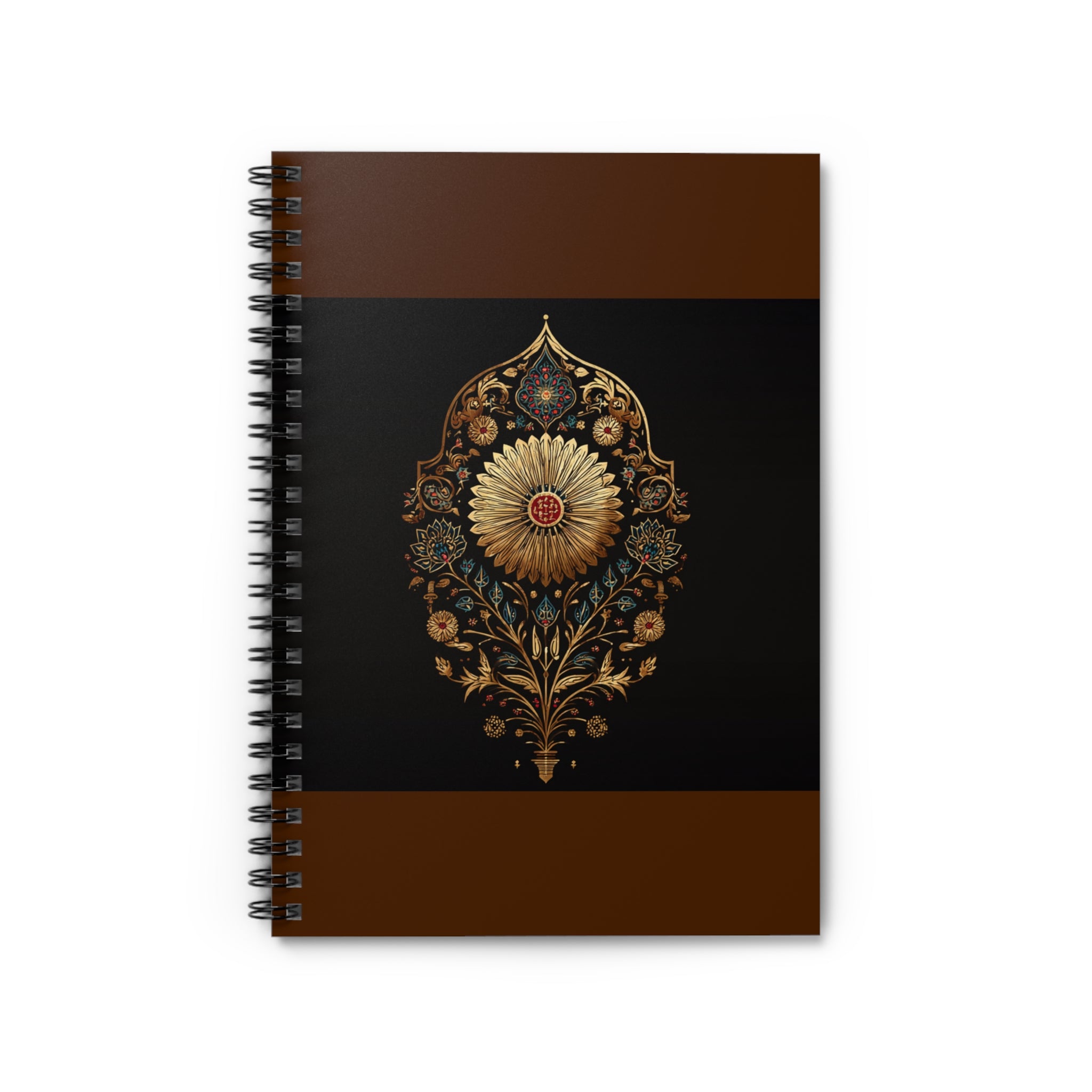Elegant Floral Spiral Notebook - Black